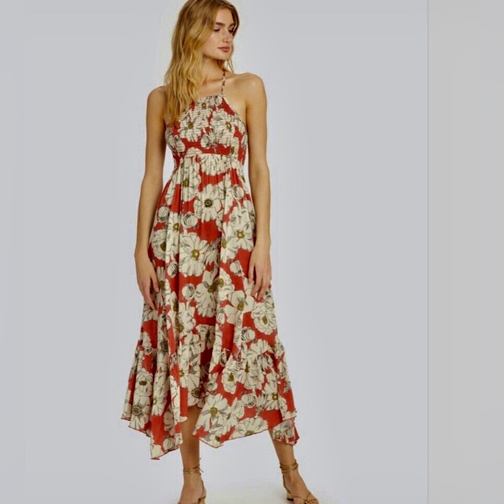 Free People Heatwave Floral Print Maxi Dress in Sunset Combo